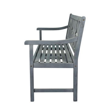 Sloane Ogee Diamond-Back 600-Lbs Support Acacia Wood Outdoor Garden Patio Bench - JONATHAN Y